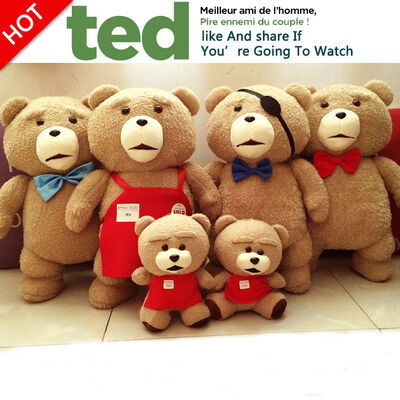 Lovely Ted Bear Baby Plush Toys Red Brown Polyester Accept OEM ODM