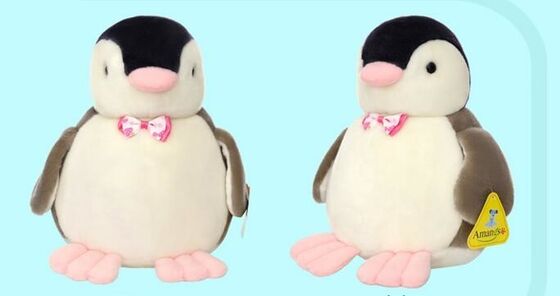 Customized Personalized Plush Toys Cute Penguin With Bow Tie , White and Black Color