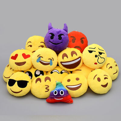Cute Lovely Emoji Plush Toy Keychain with Hook For Promotion Gifts