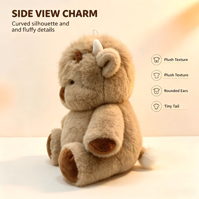 ของเล่นตุ๊กตาผ้านุ่มน่ารักลายวัวไฮแลนด์แบบ OEM ตัวอย่างสั่งทำพิเศษ