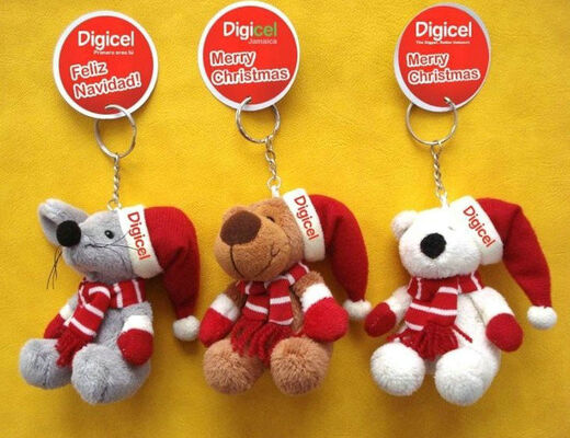 Small Hanging Teddy Bear Pendant Stuffed Keychain Christmas Plush Toys OEM