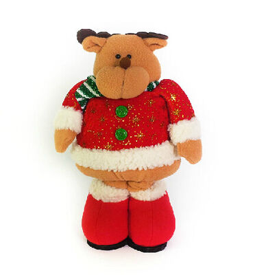Stuffed Reindeer Snowman Doll Christmas Plush Toys With Streaching Leg