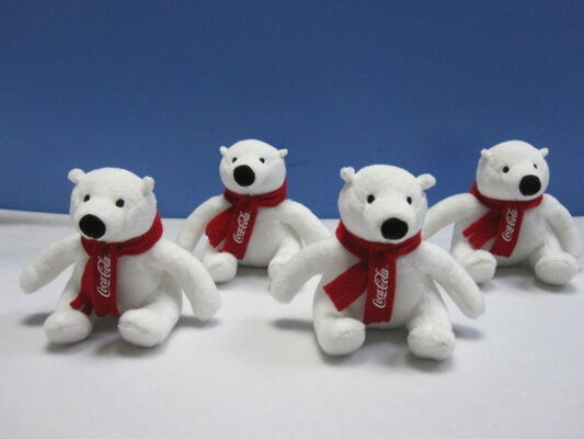 12cm Christmas Coca Cola Polar Bear Stuffed Animal Cute Push Keychain