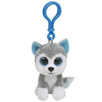 Husky Dog Stuffed Animal Plush Toy Keychain , Grey / White / Rice white