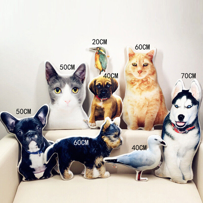 Animal Face 3D printing stuffed Plush toys for funny 20cm to 70cm
