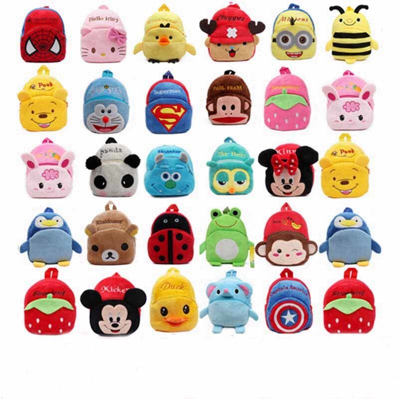 Cartoon Plush Soft Kids School Backpacks Personalized Design , 23cm*21cm*9cm